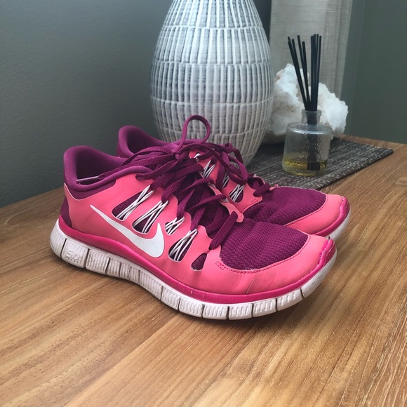 Women's Nike Free 5.0+ Raspberry Running Shoes 7.5 - Picture 2 of 13
